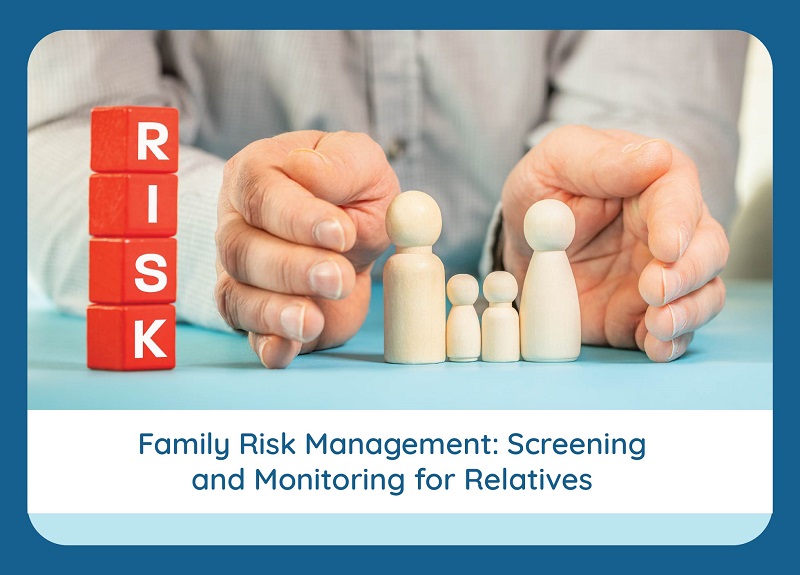 Hands protecting a family with risk blocks nearby