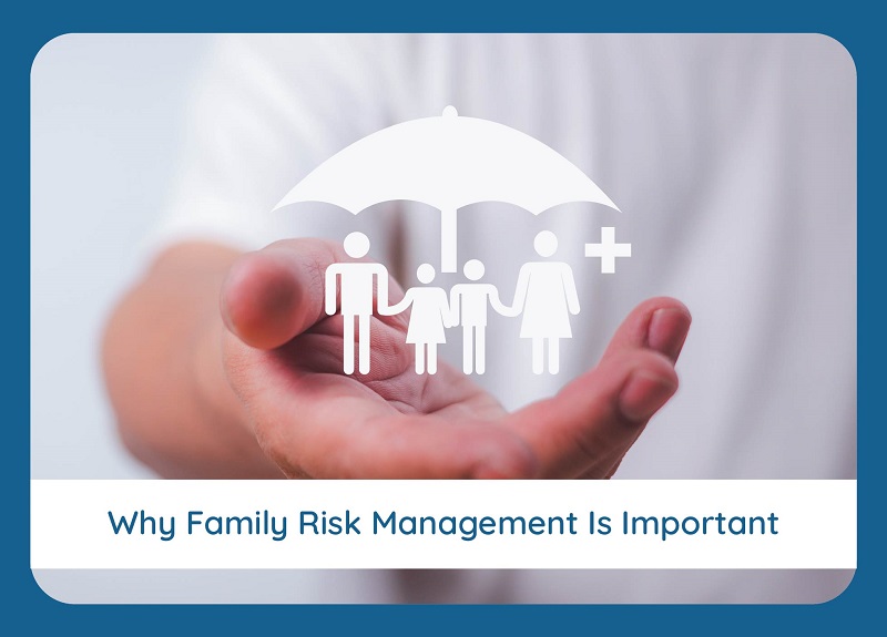 Hand holding an icon of a family under a protective umbrella